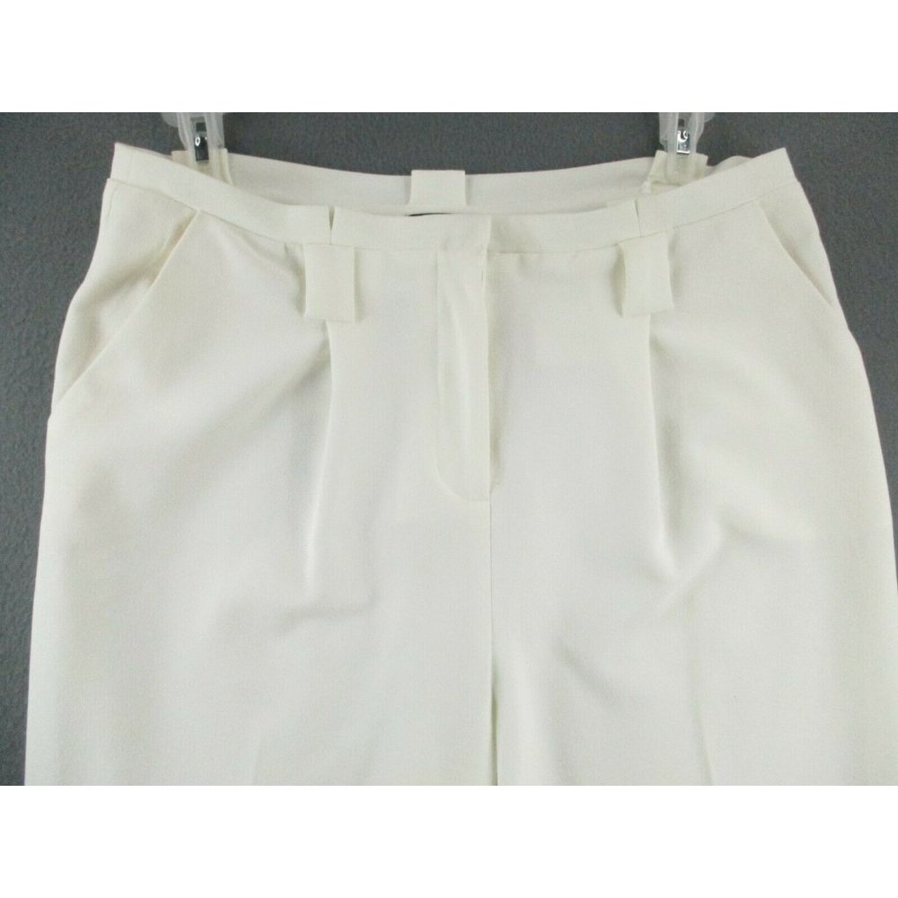 TopShop Pants Womens 10 White Slacks Relaxed Fit Tapered Stretch Casual - Picture 2 of 10